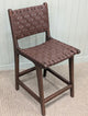 Teak Wood Counter Chair Perugia with Braided Seat Surface- Pair
