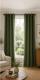 Velvet Eyelet Curtains - Green - 218cm x 229cm