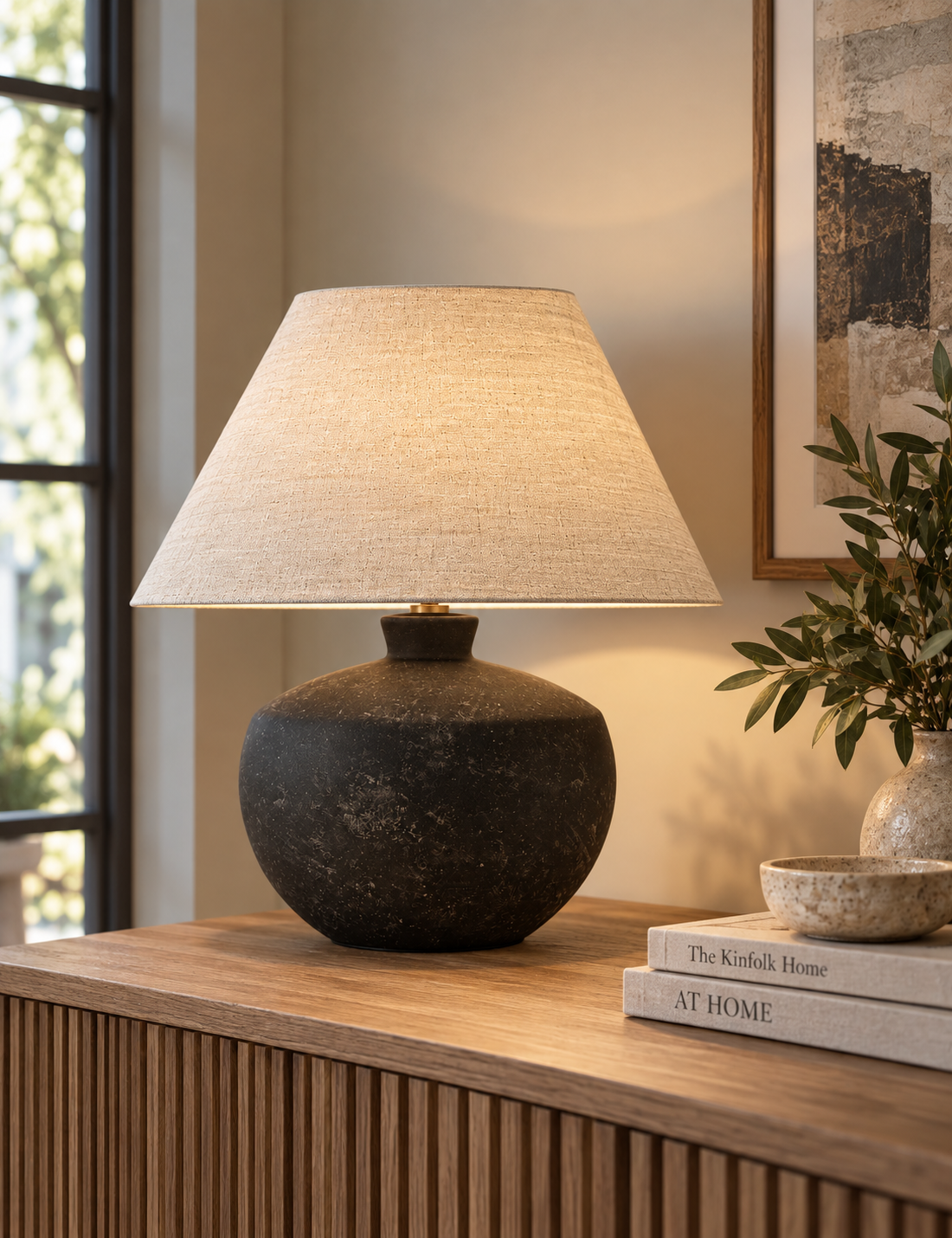 Roma Urn Table Lamp - Black