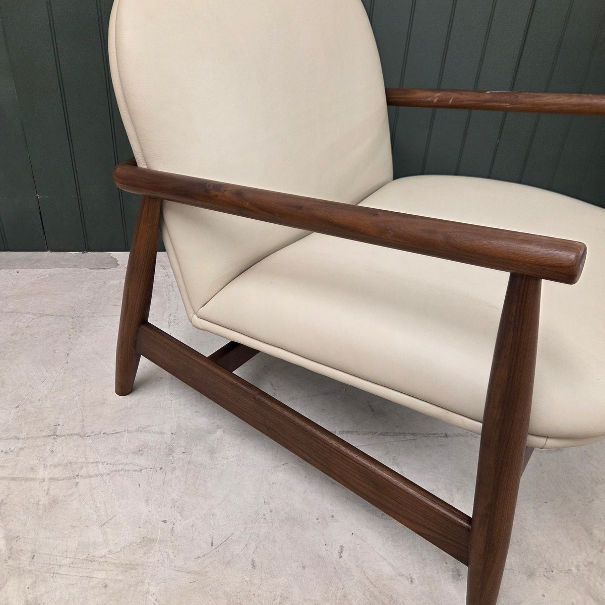 Halford Walnut Leather Lounge Chair