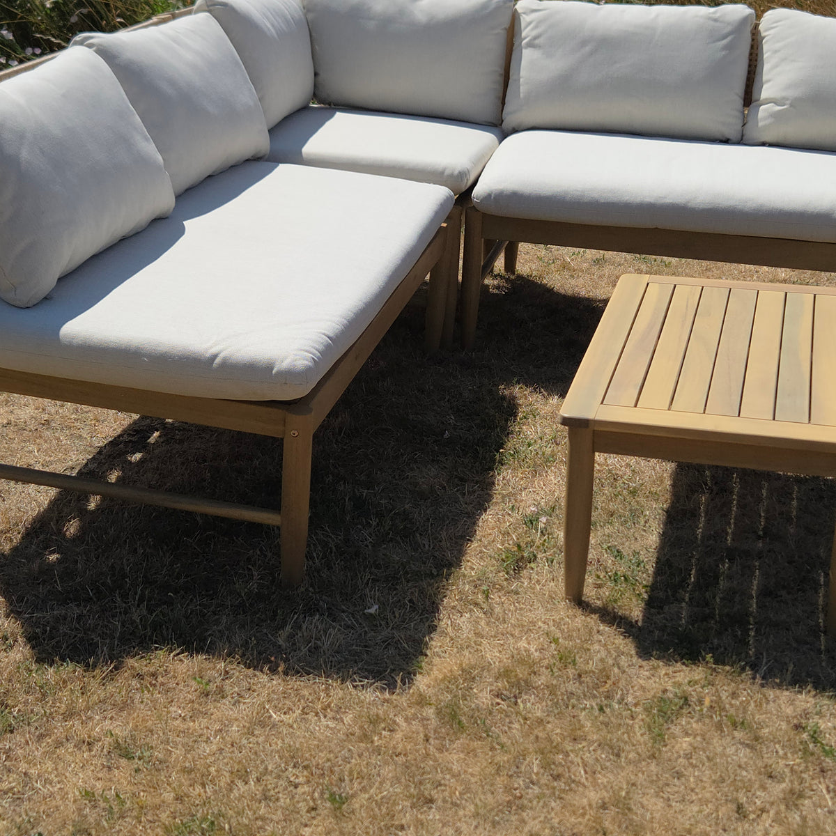 Frampton Wooden Corner Sofa Lounge Set