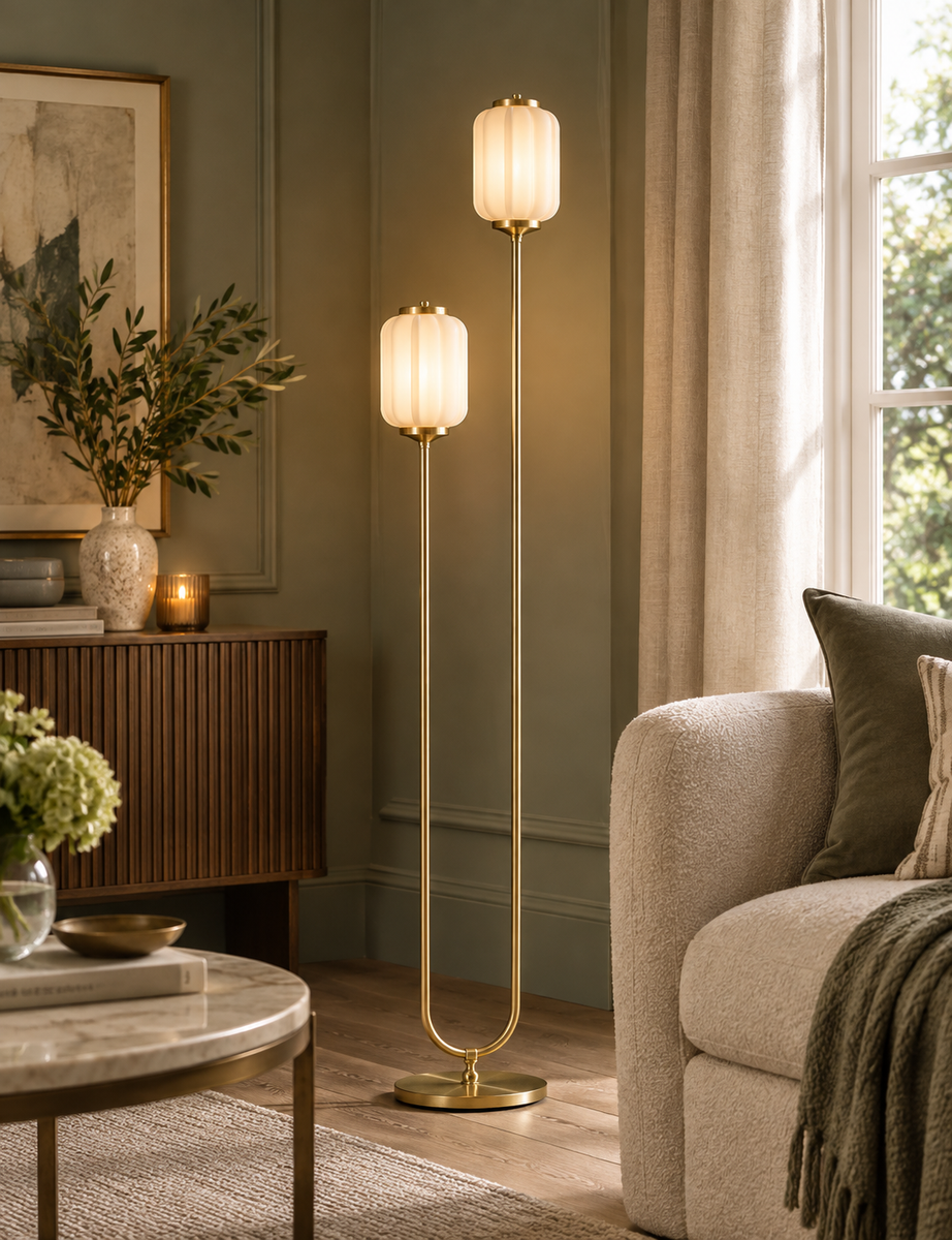 Agnes Floor Lamp - Antique Brass