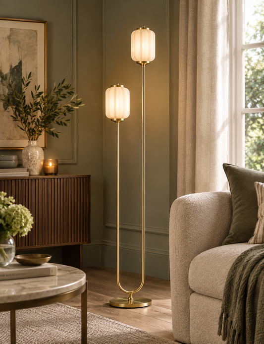 Agnes Floor Lamp - Antique Brass