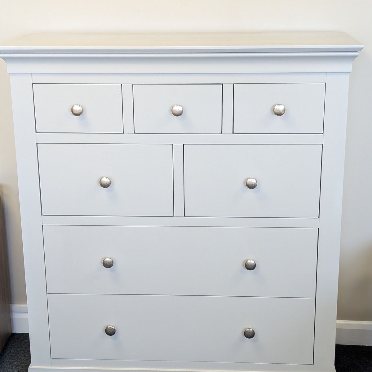 Chantilly Pebble Grey 7 Drawer Chest