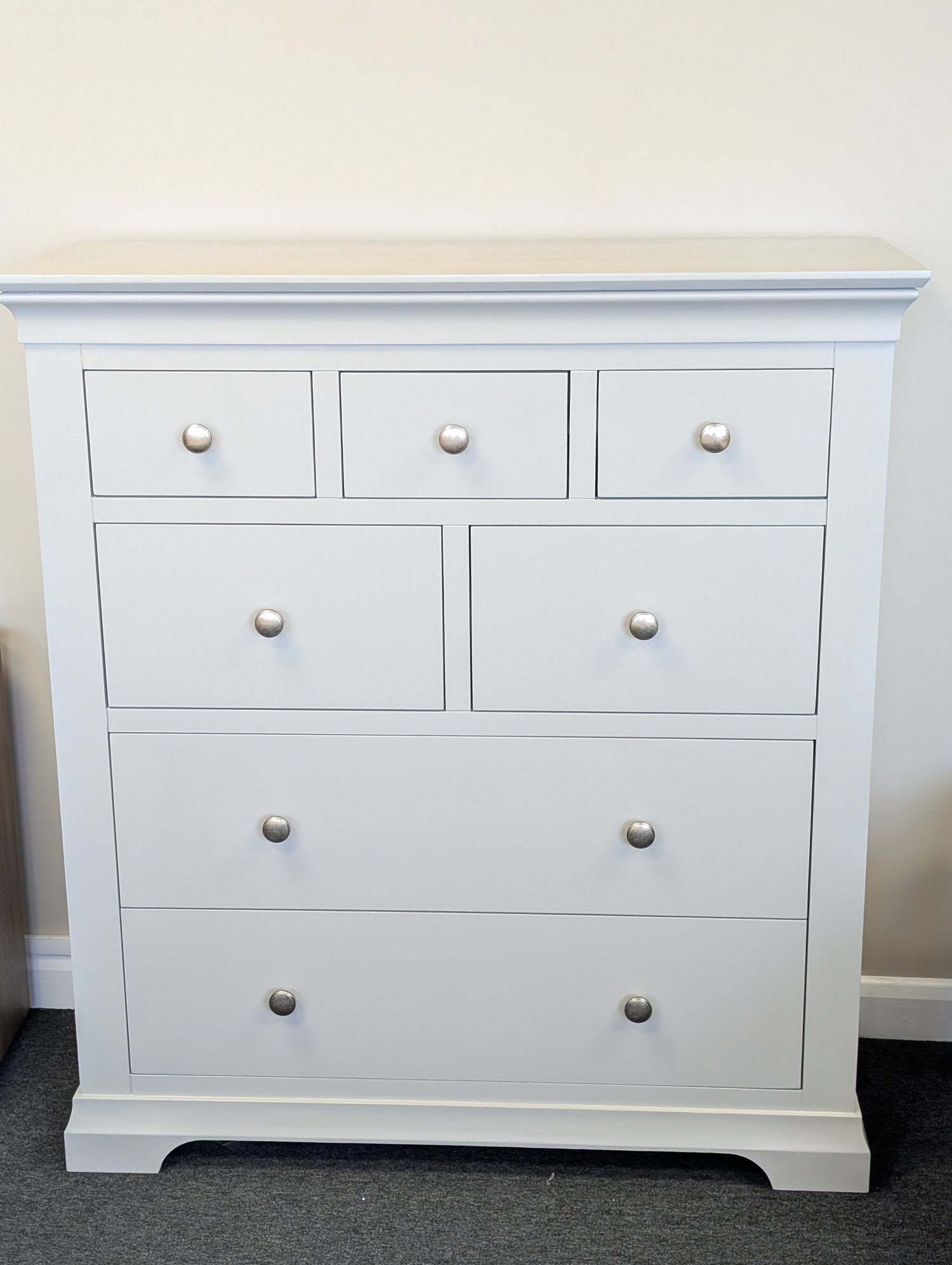 Chantilly Pebble Grey 7 Drawer Chest