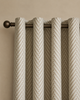 Textured Herringbone Eyelet Curtains - Neutral Brown - 168cm x 229cm