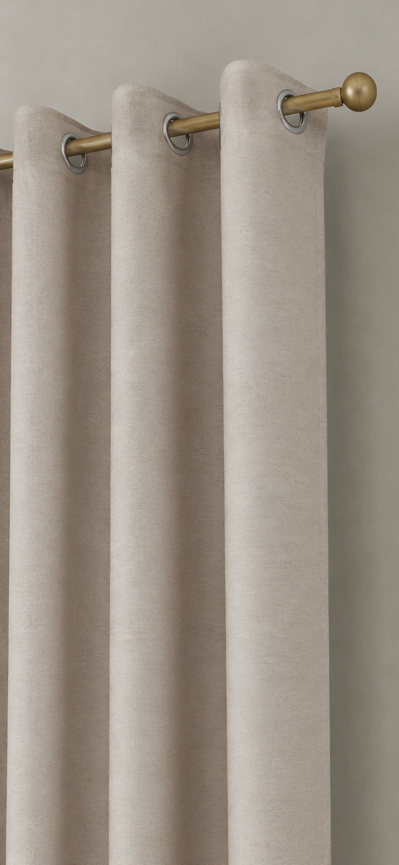 Brushed Eyelet Blackout Ultra Thermal Curtains - Champagne - 218cm x 229cm