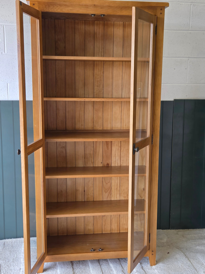 Oakland Rustic Oak Glass Display Cabinet