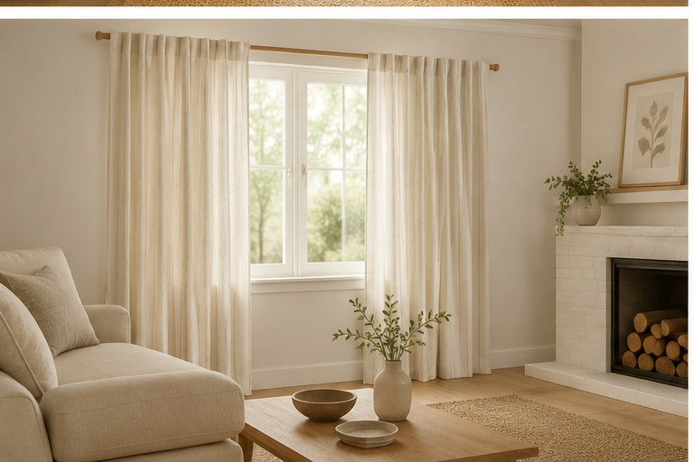 Cotton Linen Blend Sheer Multiway Curtains - Multi - 218cm x 229cm