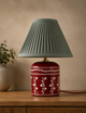 Penny Floral Table Lamp - Red