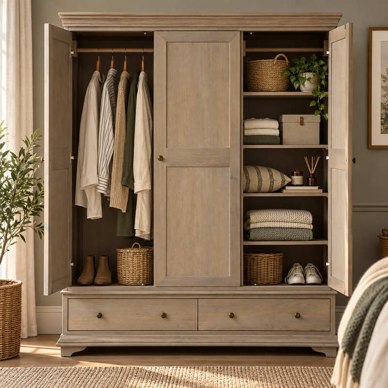 Winchcombe Smoked Oak Triple Wardrobe