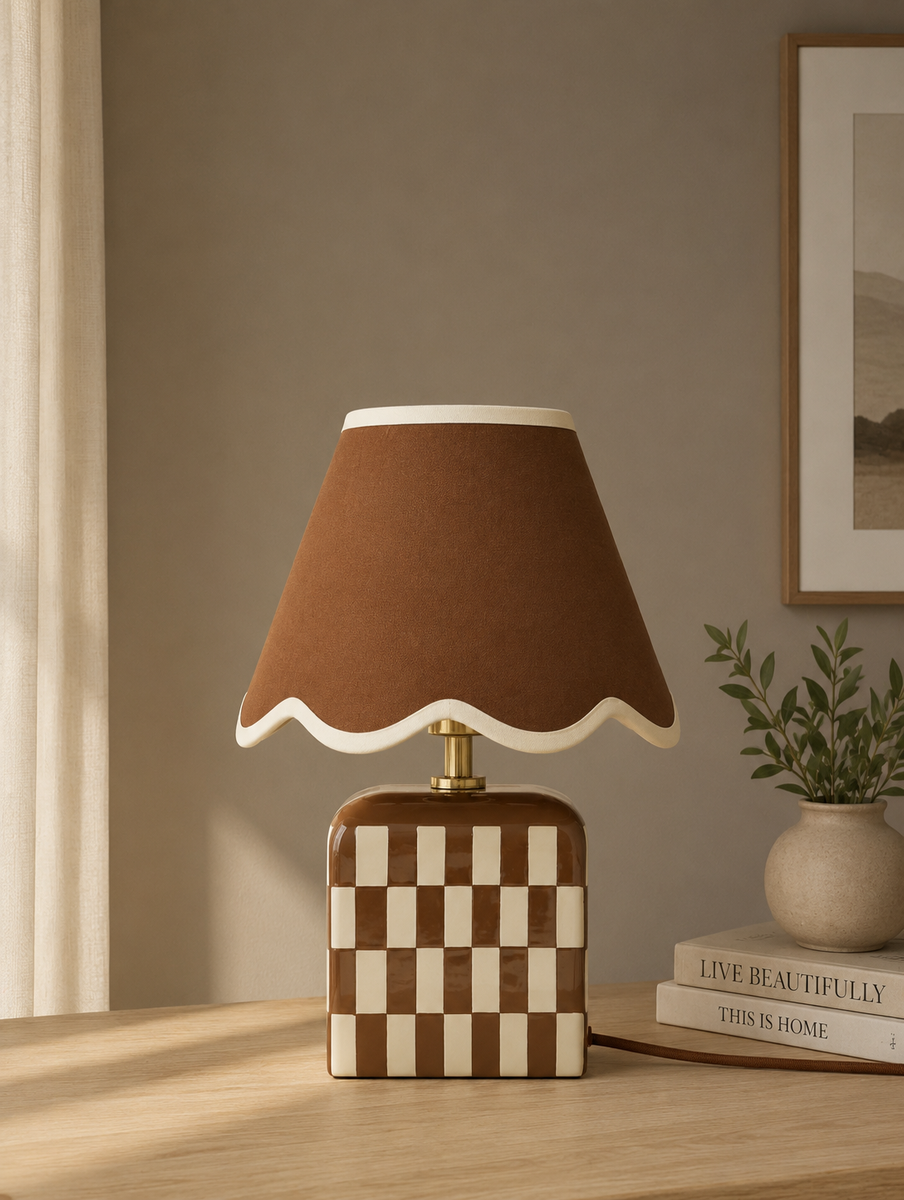 Checkerboard Table Lamp - Rust