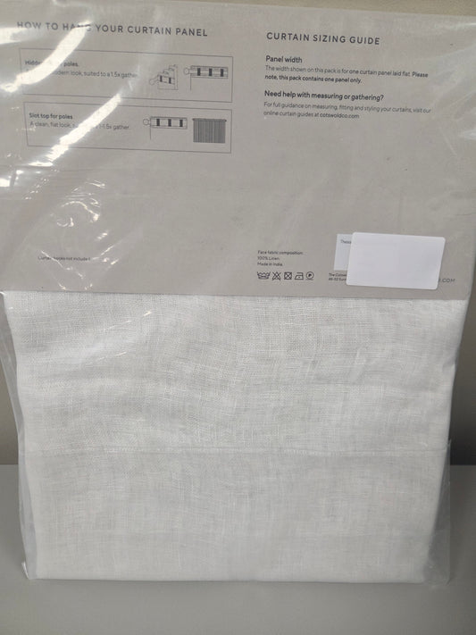 Thessaly Linen Sheer White Curtain Panel 140x240cm