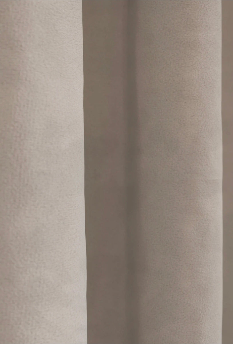 Velvet Pencil Pleat Curtains - Champagne - 218cm x 229cm Imperfect