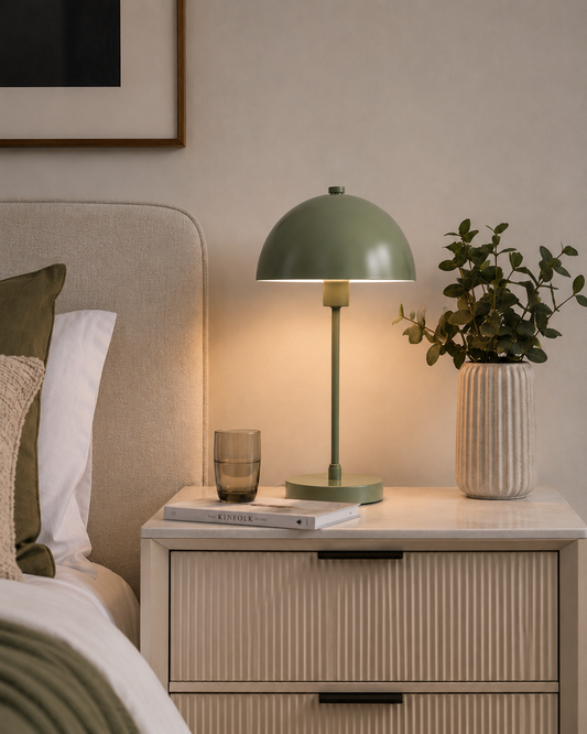 Metal Dome Table Lamp - Green
