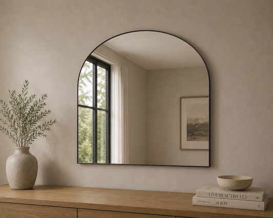 Milan Over Mantel Mirror - Black