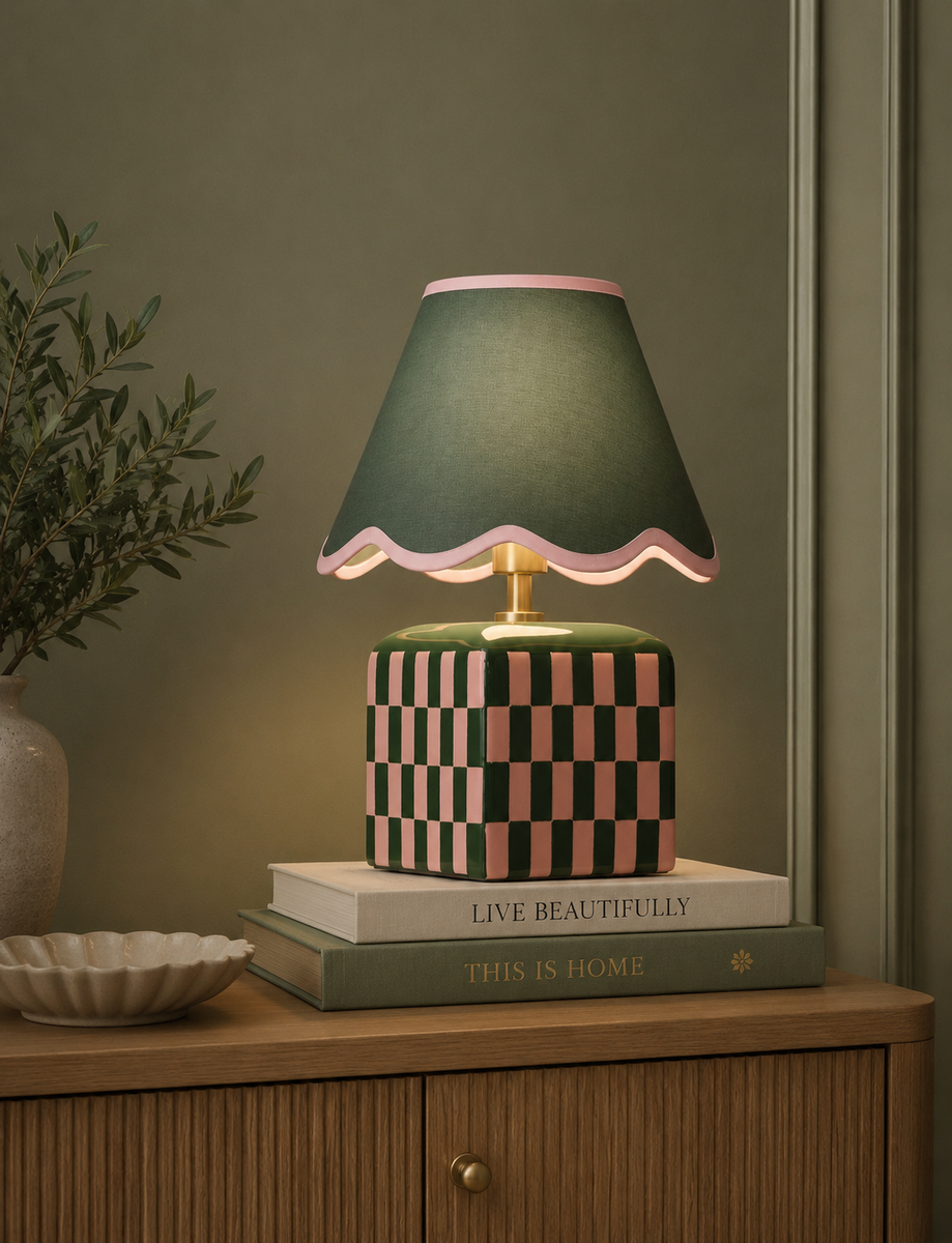 Checkerboard Table Lamp - Multi