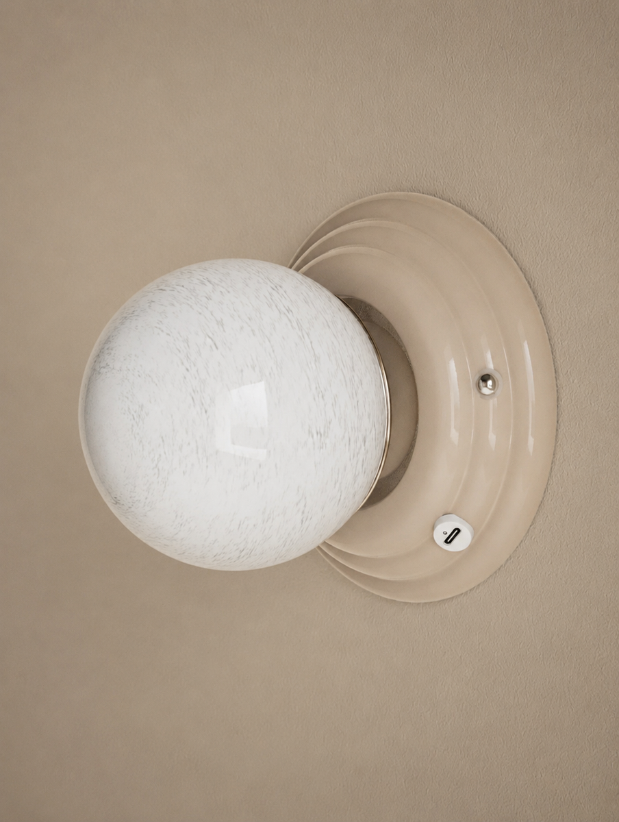 Rechargeable Ribbed Wall Light - Taupe