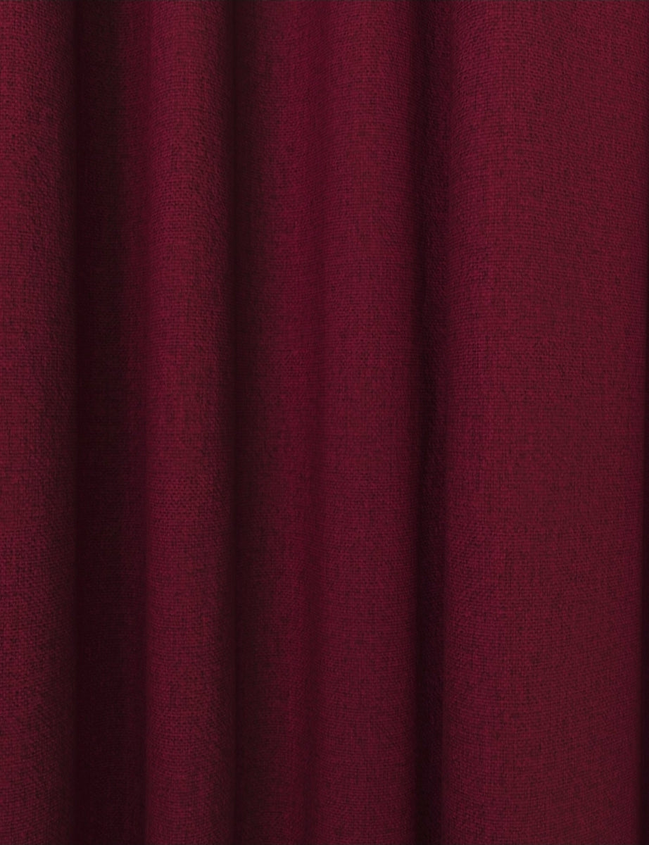 Brushed Pencil Pleat Blackout Ultra Thermal Curtains - Dark Red - 218cm x 183 cm