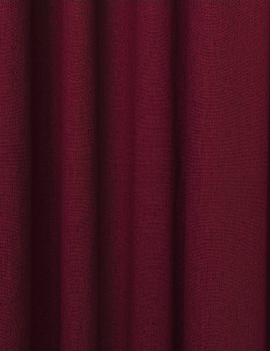 Brushed Pencil Pleat Blackout Ultra Thermal Curtains - Dark Red - 218cm x 183 cm