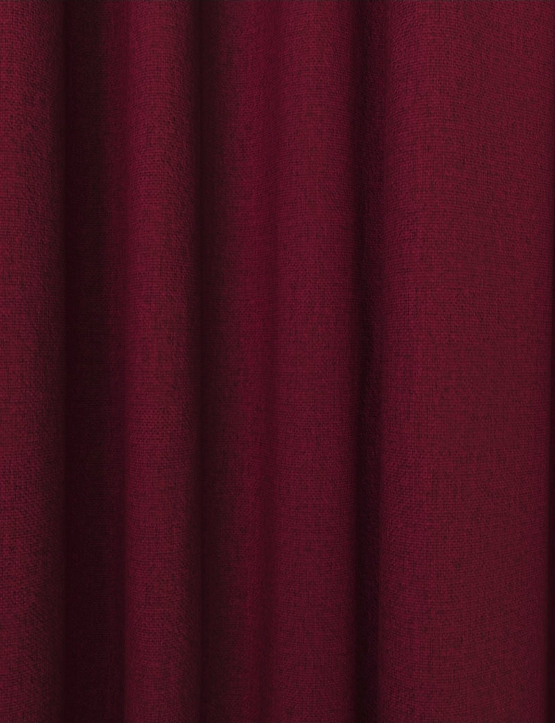 Brushed Pencil Pleat Blackout Ultra Thermal Curtains - Dark Red - 218cm x 183 cm