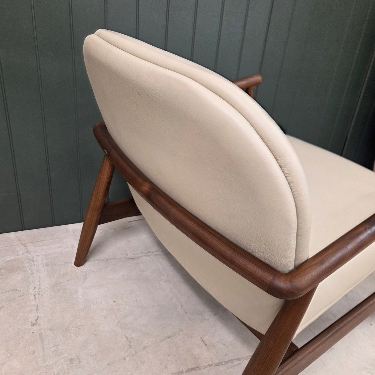 Halford Walnut Leather Lounge Chair