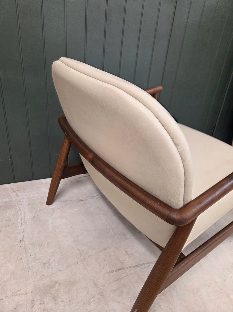 Halford Walnut Leather Lounge Chair