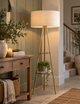 Metal Multi-Functional Floor Lamp - Antique Brass
