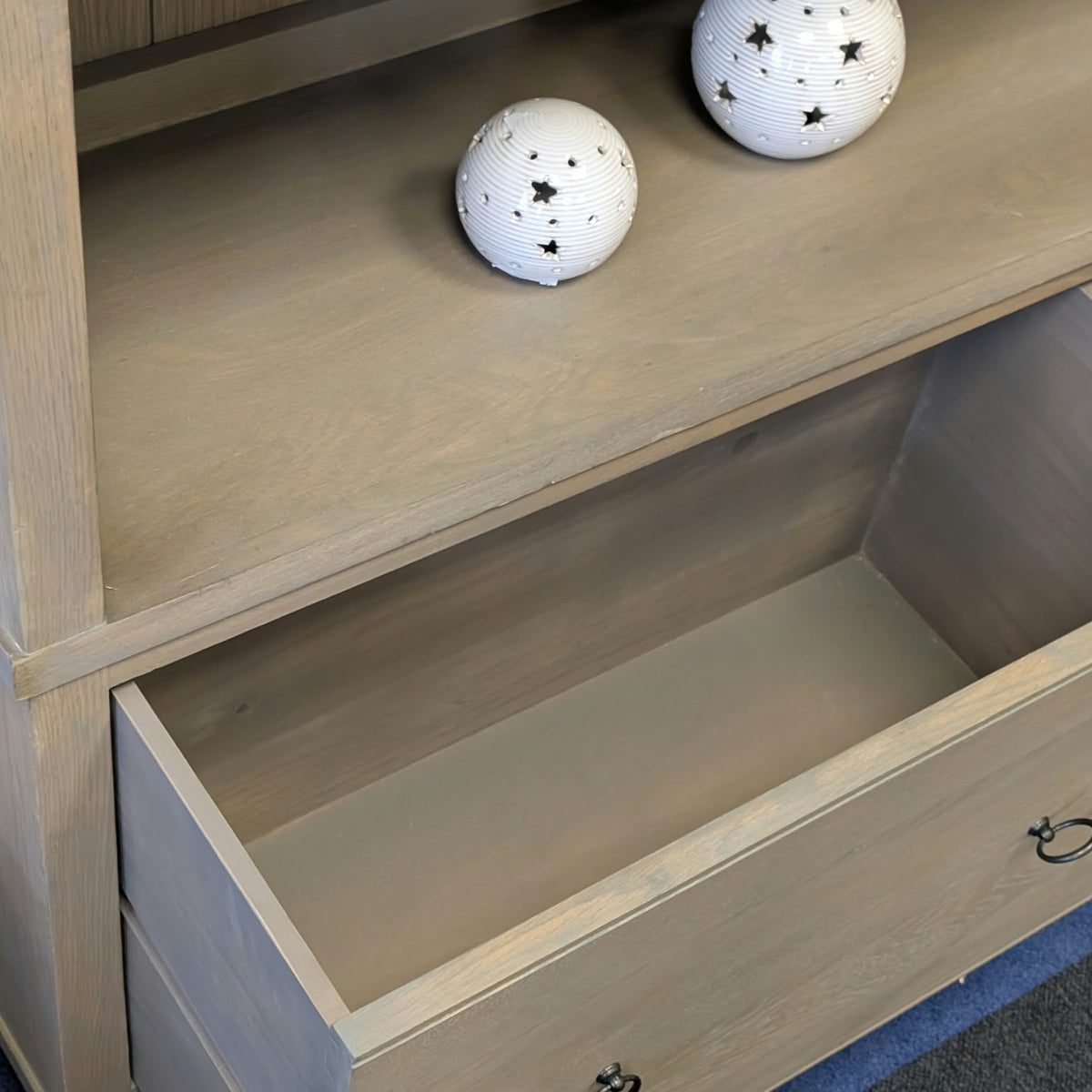 Elkstone Smoked Oak Large Divider Bookcase