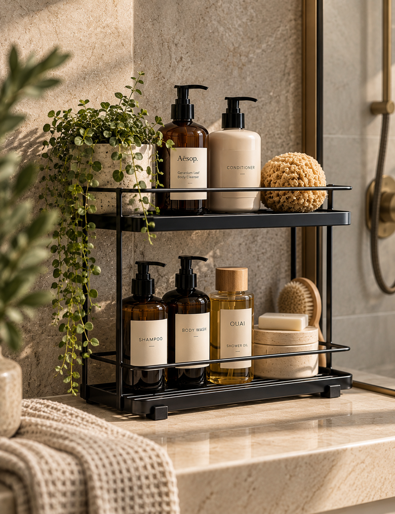 Bathroom Storage Trolley - Black