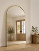 Metal Arch Free Standing Mirror - Antique Brass
