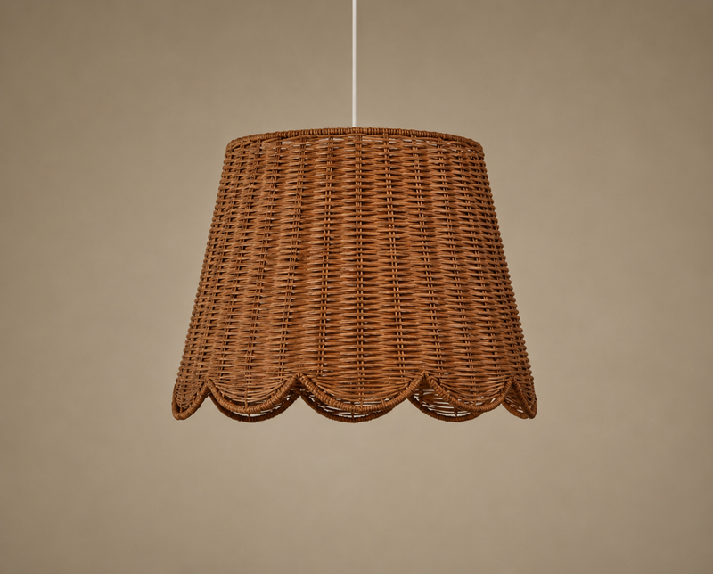 Wicker Scallop Lamp Shade