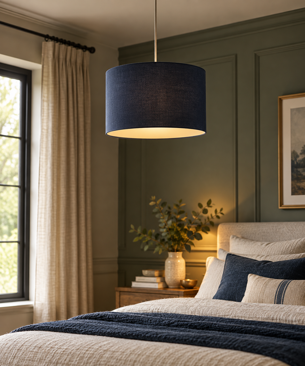 Velvet Lamp Shade - Navy