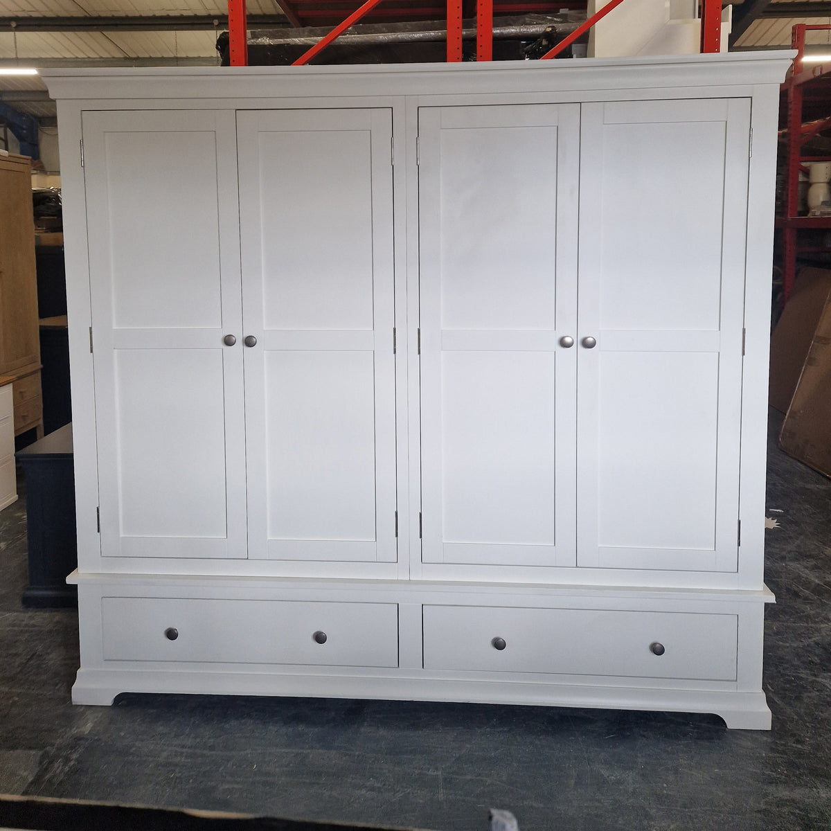 Chantilly Warm White Quad Wardrobe
