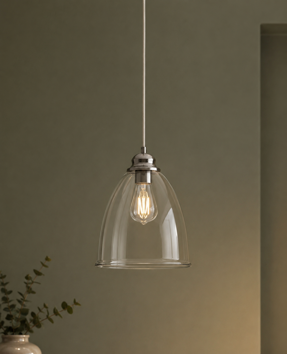 Clear Glass Bell Shape Pendant Light