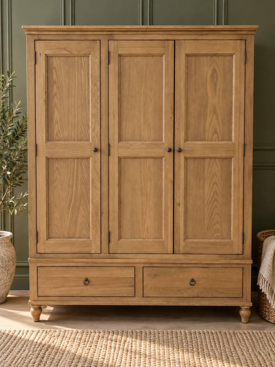 Elkstone Mellow Oak Triple Wardrobe