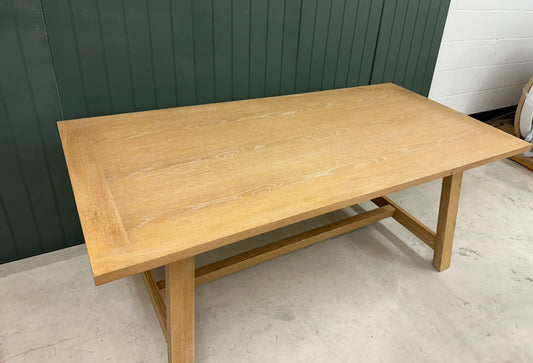 Inglesham Whitewash Oak 6 Seater Trestle Dining Table