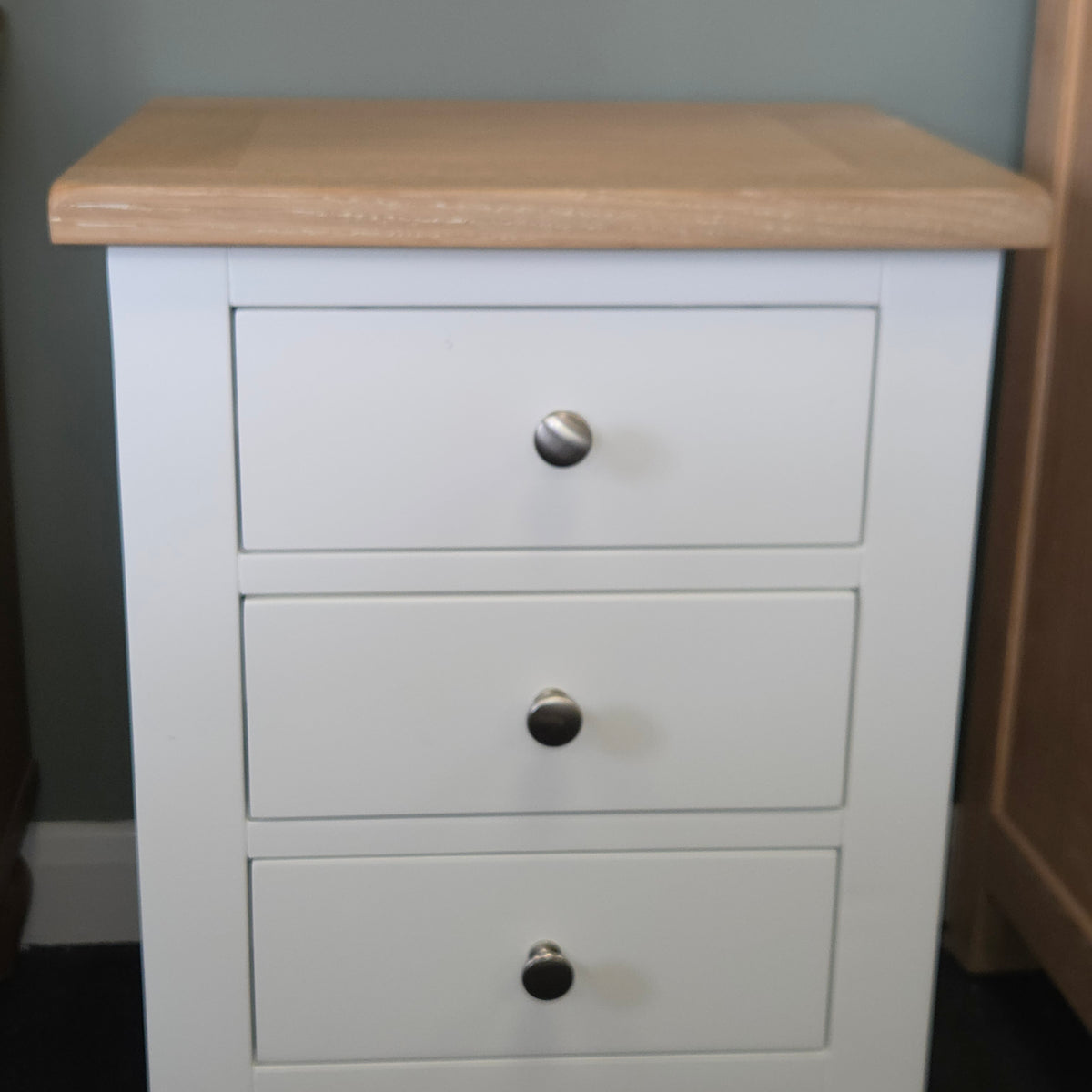 Chester Pure White 3 Drawer Bedside Table