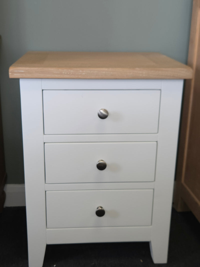 Chester Pure White 3 Drawer Bedside Table