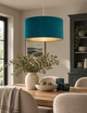 Velvet Oversized Ceiling Lamp Shade- Teal