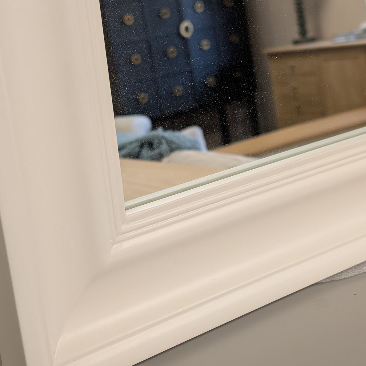 Warm White Large Rectangular Mirror 110x80cm