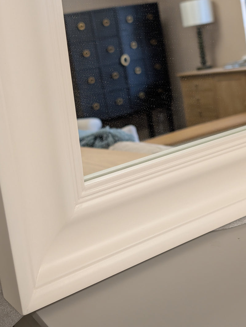Warm White Large Rectangular Mirror 110x80cm