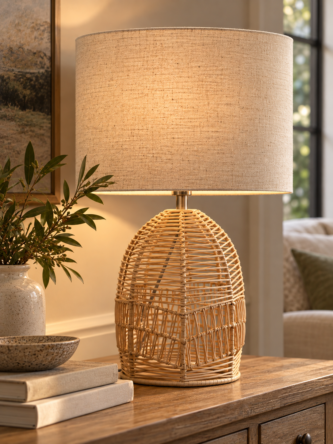 Rattan Table Lamp