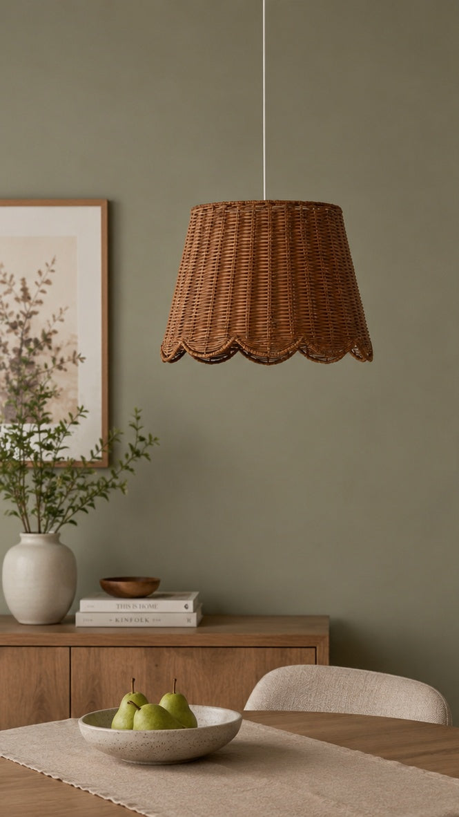 Wicker Scallop Lamp Shade