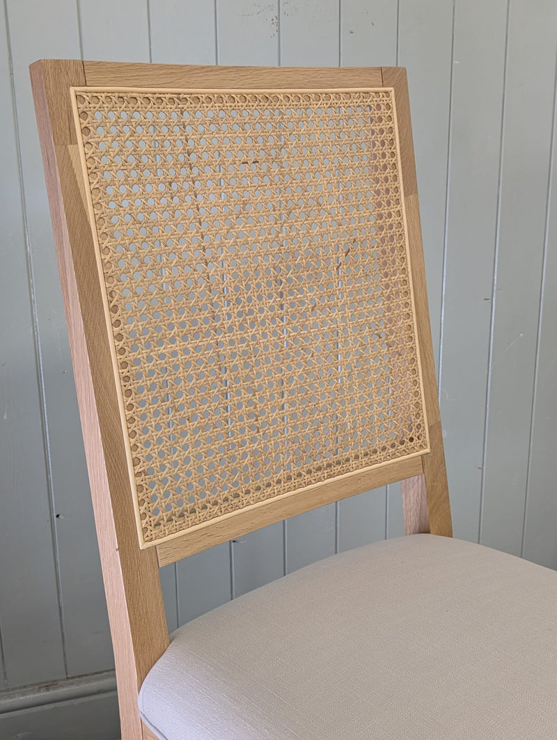 Pair of Elkstone Mellow Oak Rattan Back Chairs