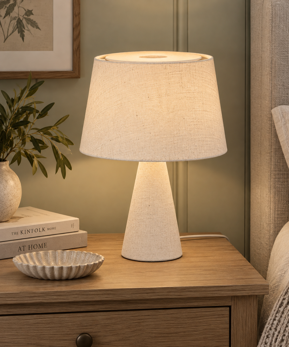 Fabric Table Lamp - Cream
