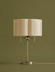 Scallop Pleated Shade Brass Base Table Lamp - Antique Brass