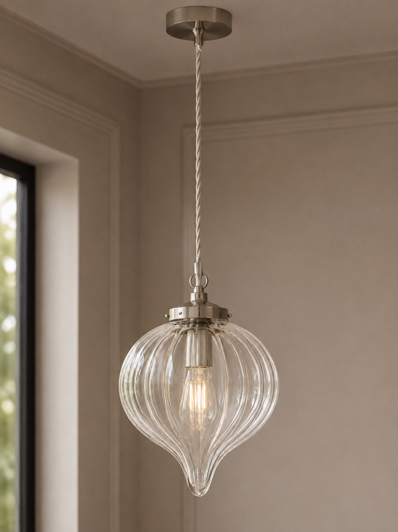 Glass Teardrop Pendant Light