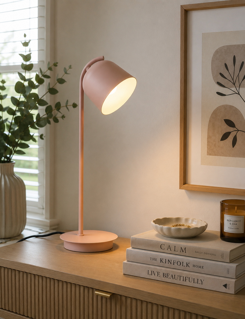 Finn Table Lamp- Blush Pink