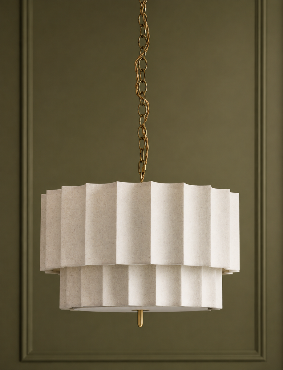 Scallop Fluted Pendant Light with Diffuser